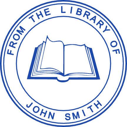 Round Circular Library Logo & Name Ring Stamp by StampCreatorOnline — 186