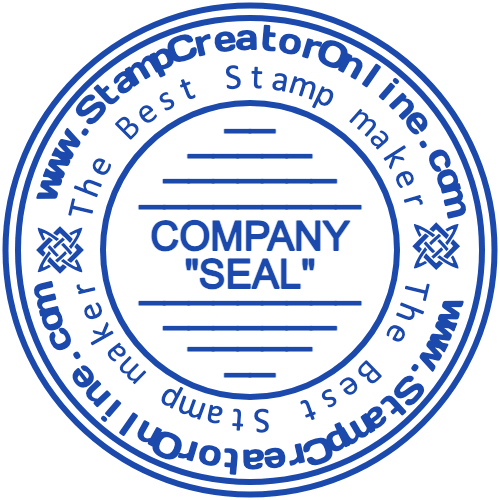 Round company details and logo seal template by StampCreatorOnline