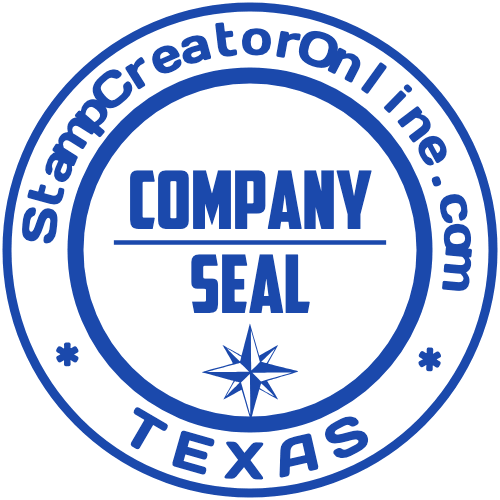 Texas company seal with editable business wording by StampCreatorOnline