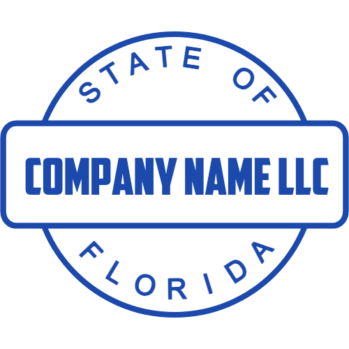 Florida wine company seal with a barrel-style center emblem