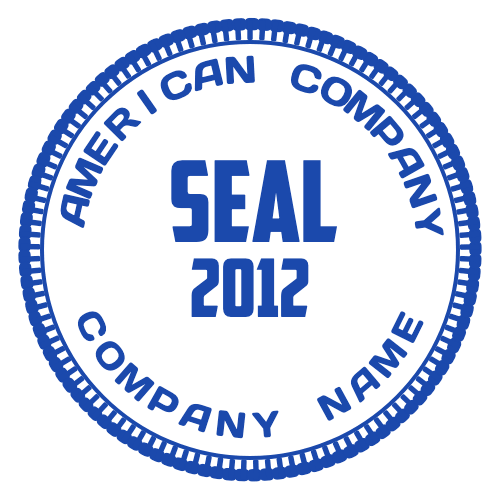 American company seal with establishment year and strong double-ring layout