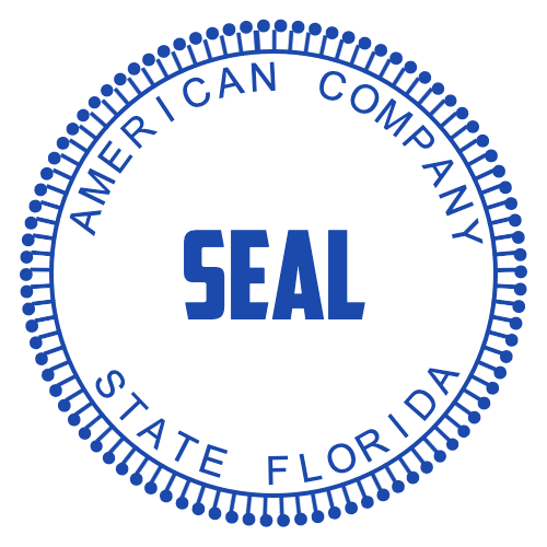 Florida American company stamp with clean circular business lettering
