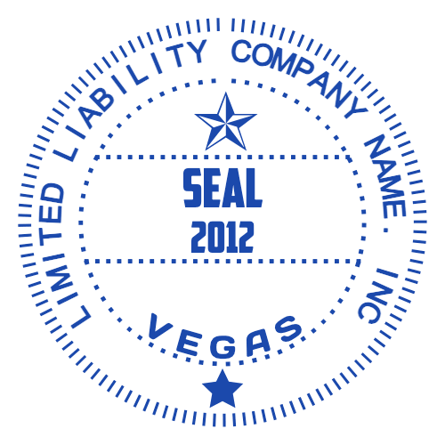 Las Vegas limited liability company seal with date and layered circular text