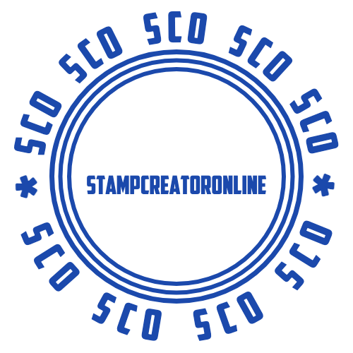 Personalized round seal with repeated SCO initials, stars and center lettering