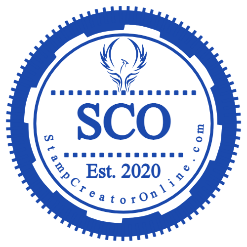 Company monogram seal with decorative rings and an establishment year
