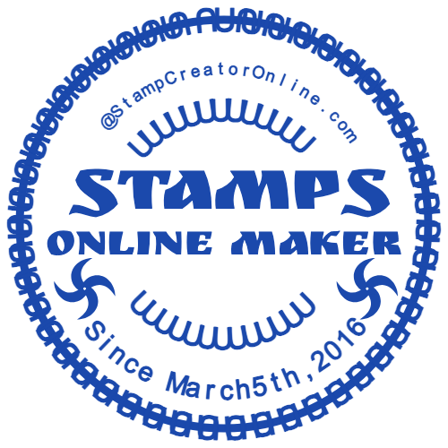 Round stamp-maker design with an establishment date and email-domain text